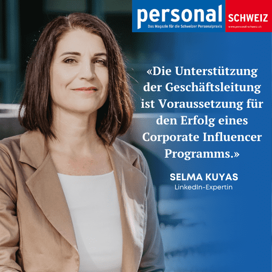 personalSCHWEIZ Selma Kuyas Corporate Influencer